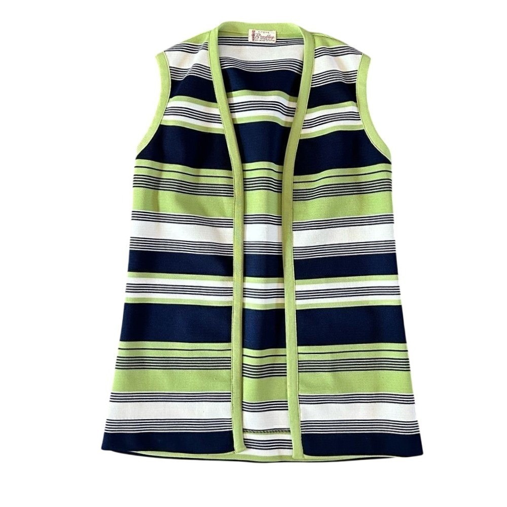 Bradley Knitwear Striped Sleeveless Vest Women Size Small